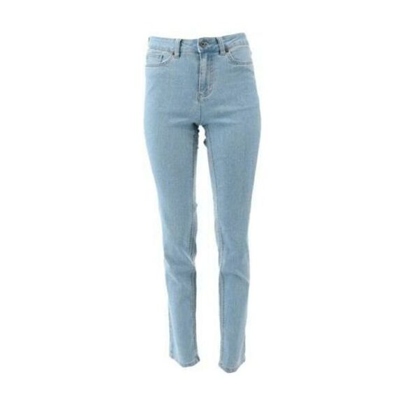 Denim & Co Womens 28 Reg 5-Pocket Jeans U Bleach Slim Straight Leg Full Length N - Picture 1 of 4